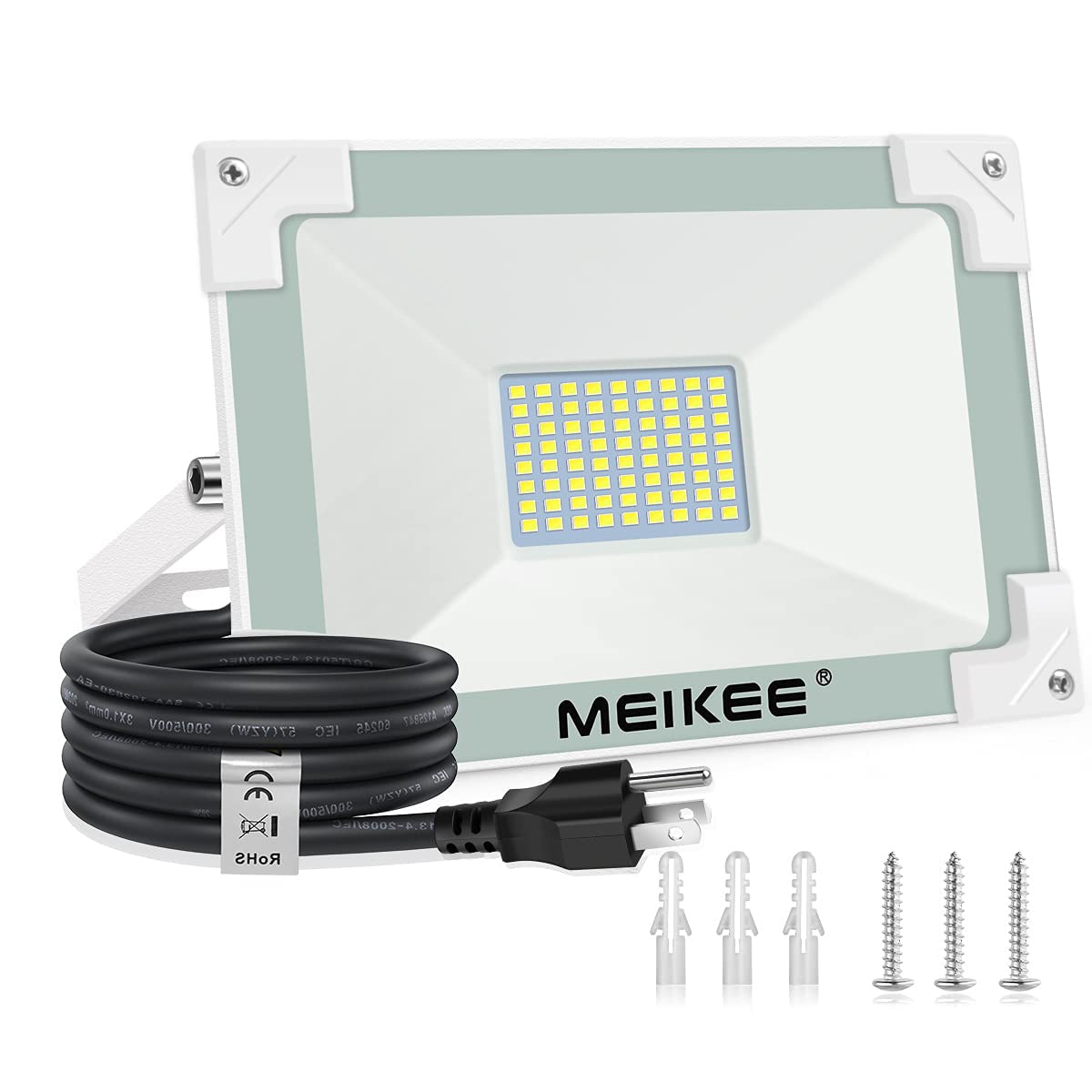 Amazon.co.jp: MEIKEE led 投光器 作業灯 看板灯 60W 昼光色 集魚灯 駐